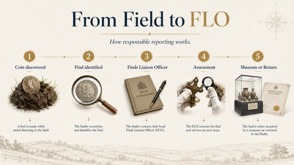 Metal detecting finds reporting process from discovery to Finds Liaison Officer and museum assessment Metal detecting finds reporting process from discovery to Finds Liaison Officer and museum assessment