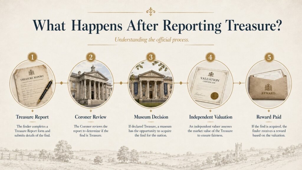 Treasure reward process after reporting a metal detecting find in the UK Treasure reward process after reporting a metal detecting find in the UK