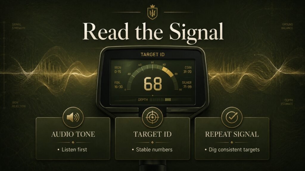 Understanding metal detector tones and target ID numbers for beginners.