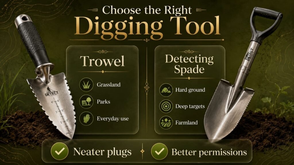 Infographic showing how a pinpointer speeds up target recovery during metal detecting in the UK 