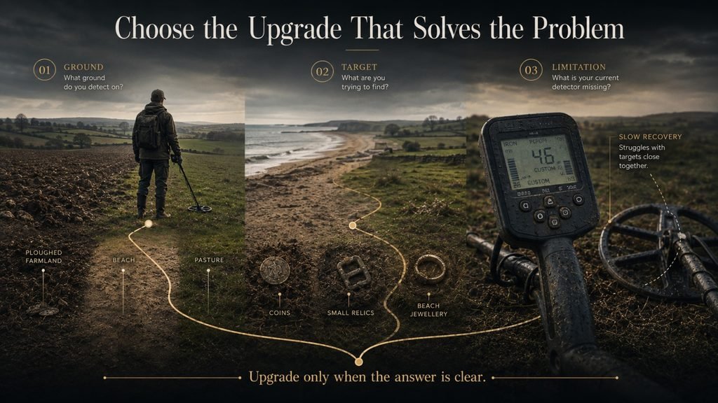 Three-question decision guide for choosing whether to upgrade a metal detector