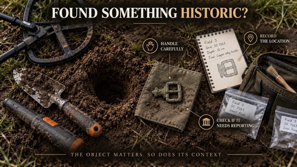 Responsible recovery and recording of a potentially historic metal detecting find in the UK